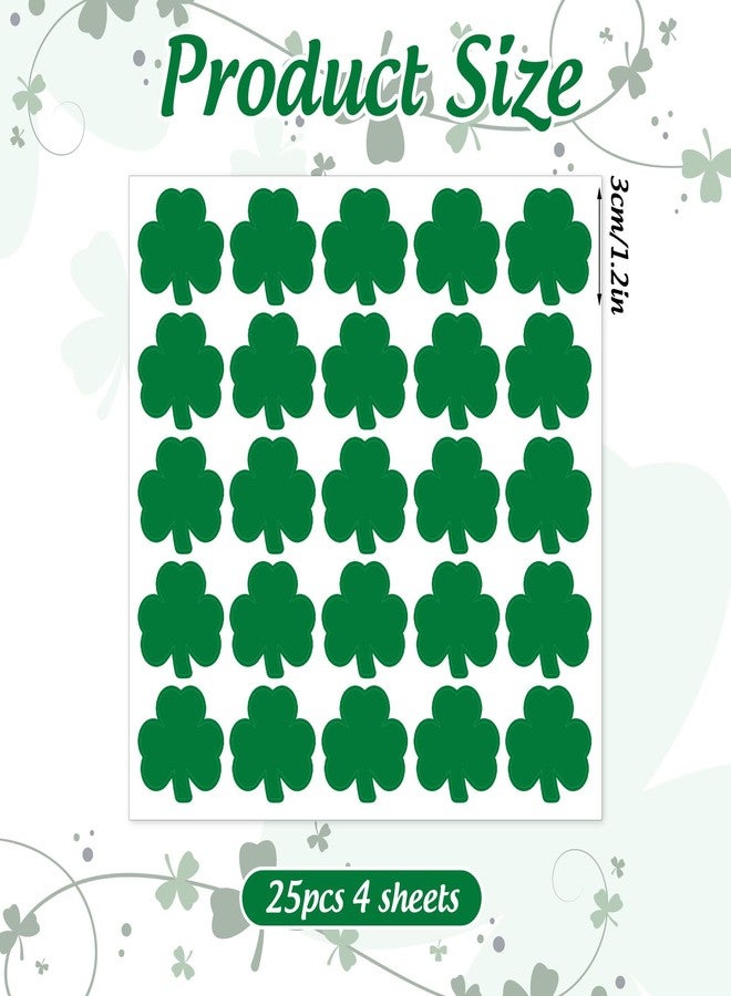 Whaline 100 Pcs St. Patrick's Day Shamrock Scratch Off Sticker Labels Green Irish Clover Scratch Off Game Card Decals for Holiday DIY Crafts Raffle Party Supplies - Image 2